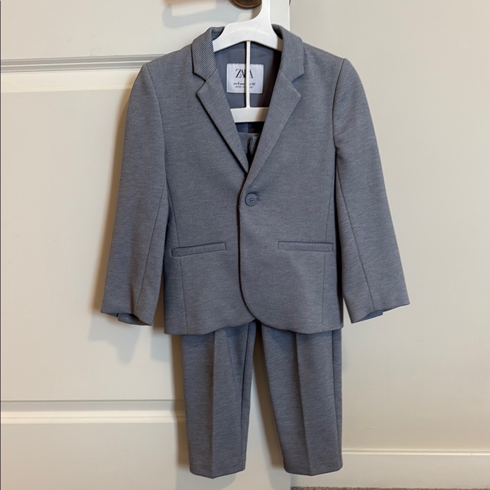 zara boys light blue suit 5t